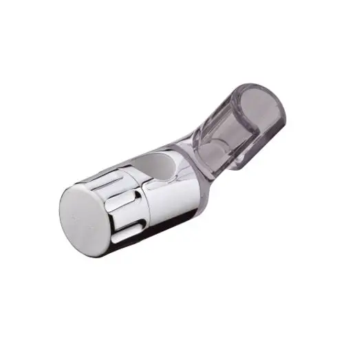 Hansgrohe Schieber in chrom mit einem klaren, transparenten Abschnitt, der eine Öffnung zur Kontrolle des Wasserflusses bietet.